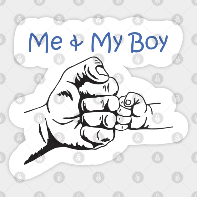 father and son fist bump Sticker by Vortex.Merch